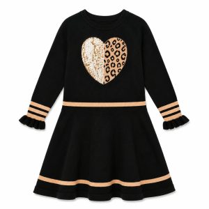 Knit Dress Black And Beige