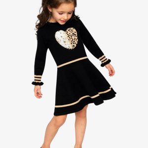 Alternative view of Knit Dress Black And Beige