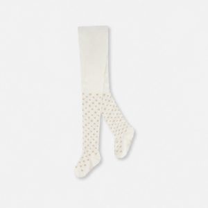 Baby Knit Heart Tights Off-White