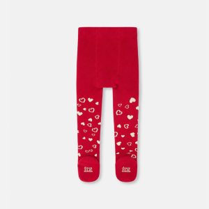 Alternative view of Baby Knit Heart Tights Red