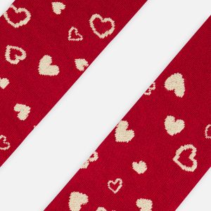 Baby Knit Heart Tights Red - Image 3
