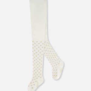 Knit Heart Tights Off-White