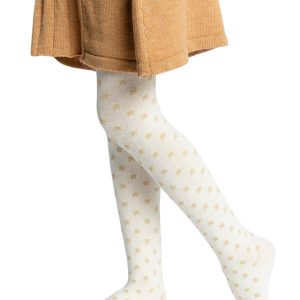 Knit Heart Tights Off-White - Image 2