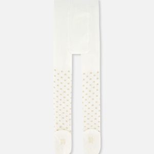 Knit Heart Tights Off-White - Image 3