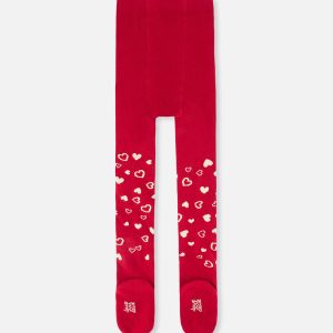 Knit Heart Tights Red - Image 3
