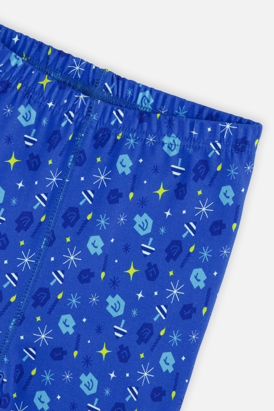 Organic Cotton Two Piece Pajama Set Blue Hanukkah Print - Image 4