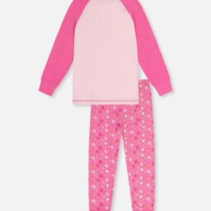 Alternative view of Organic Cotton Two Piece Pajama Set Pink Hanukkah Print