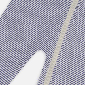 Baby Organic Cotton One Piece Pajama Blue Stripe Print - Image 3