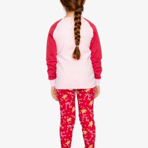 Organic Cotton Two Piece Pajama Set Red Gingerbread Print - Image 4