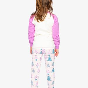 Organic Cotton Two Piece Pajama Set Pink Tree Print - Image 4