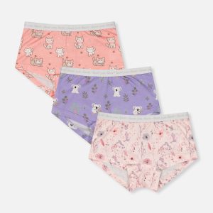 Boyshort Panty Pack Of 3 Pink Floral Prints