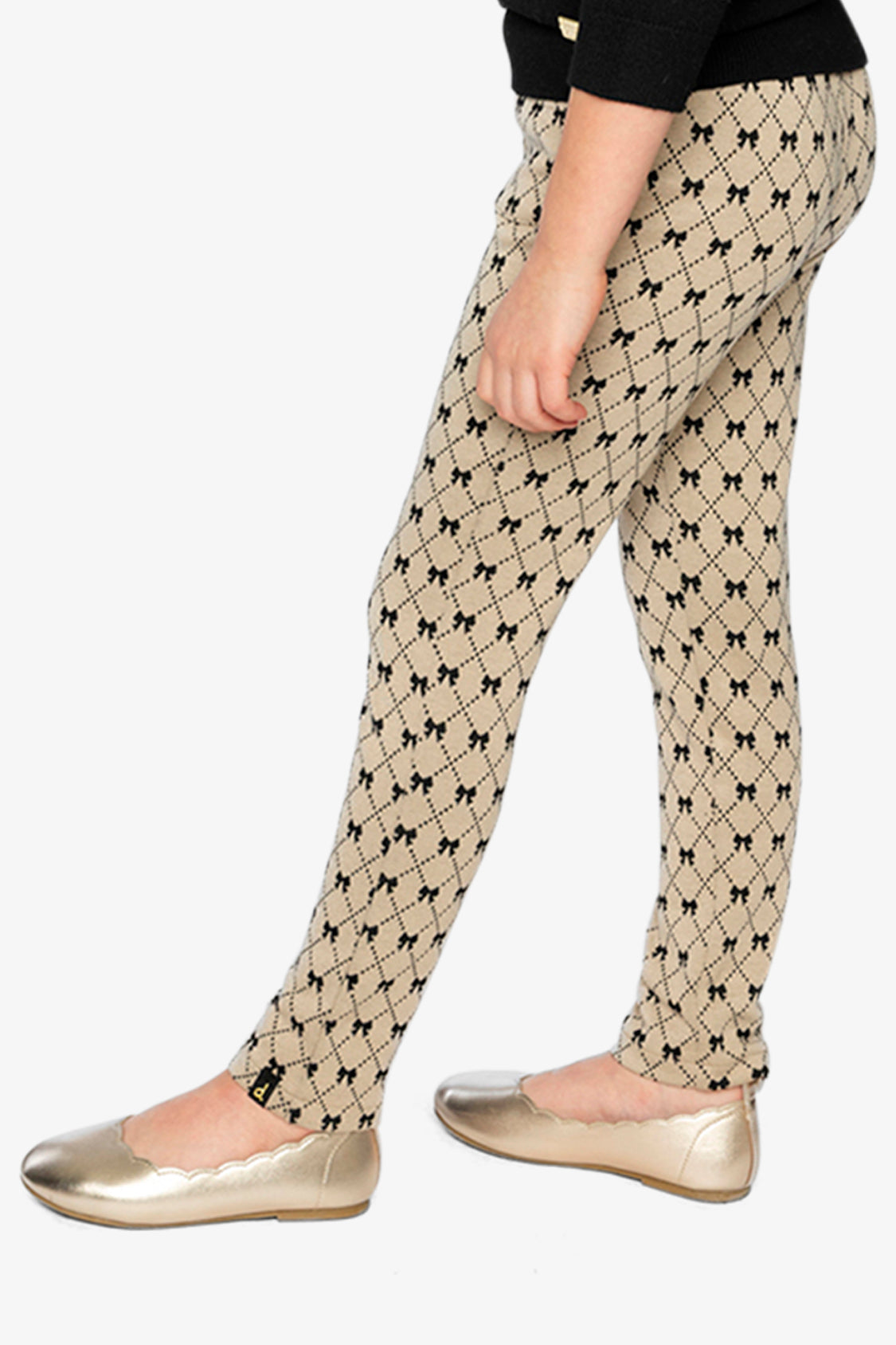Treggings Beige Bow Tie Print - Image 3