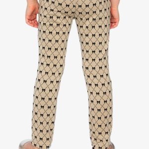 Treggings Beige Bow Tie Print - Image 4