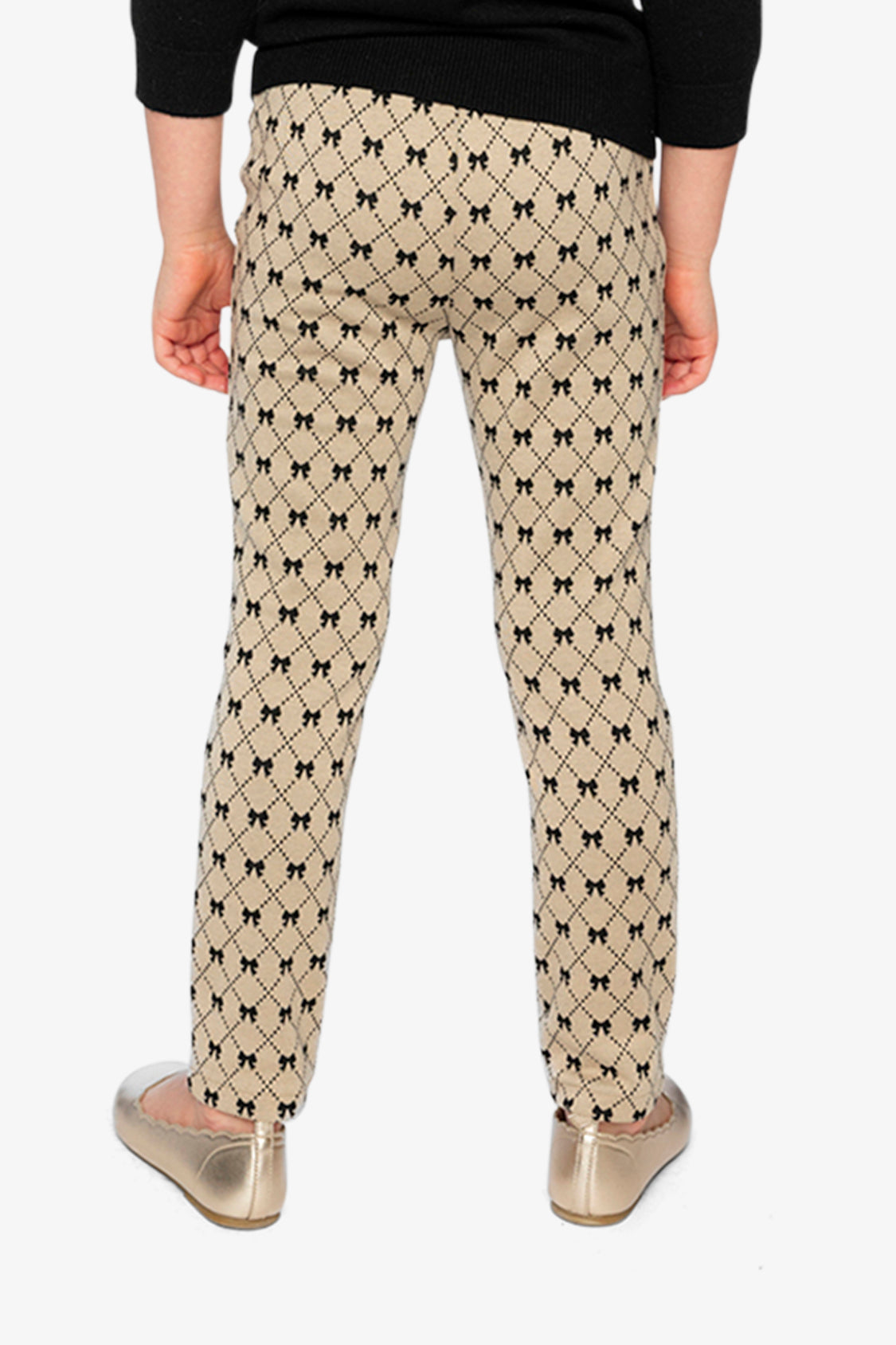 Treggings Beige Bow Tie Print - Image 4