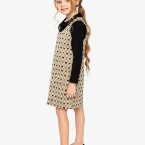 Jumper Beige Bow Tie Print - Image 3