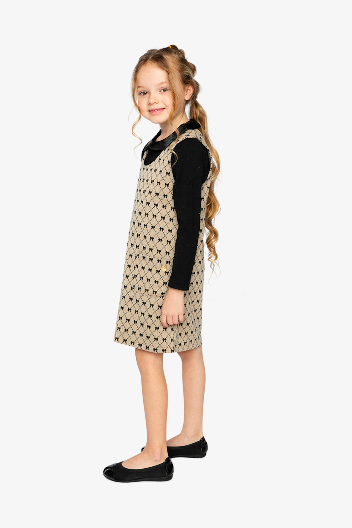 Jumper Beige Bow Tie Print - Image 3
