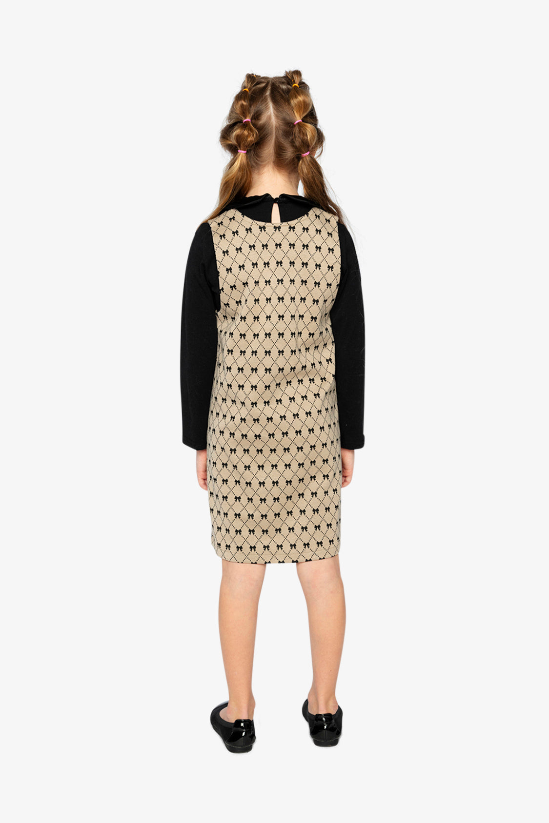 Jumper Beige Bow Tie Print - Image 4