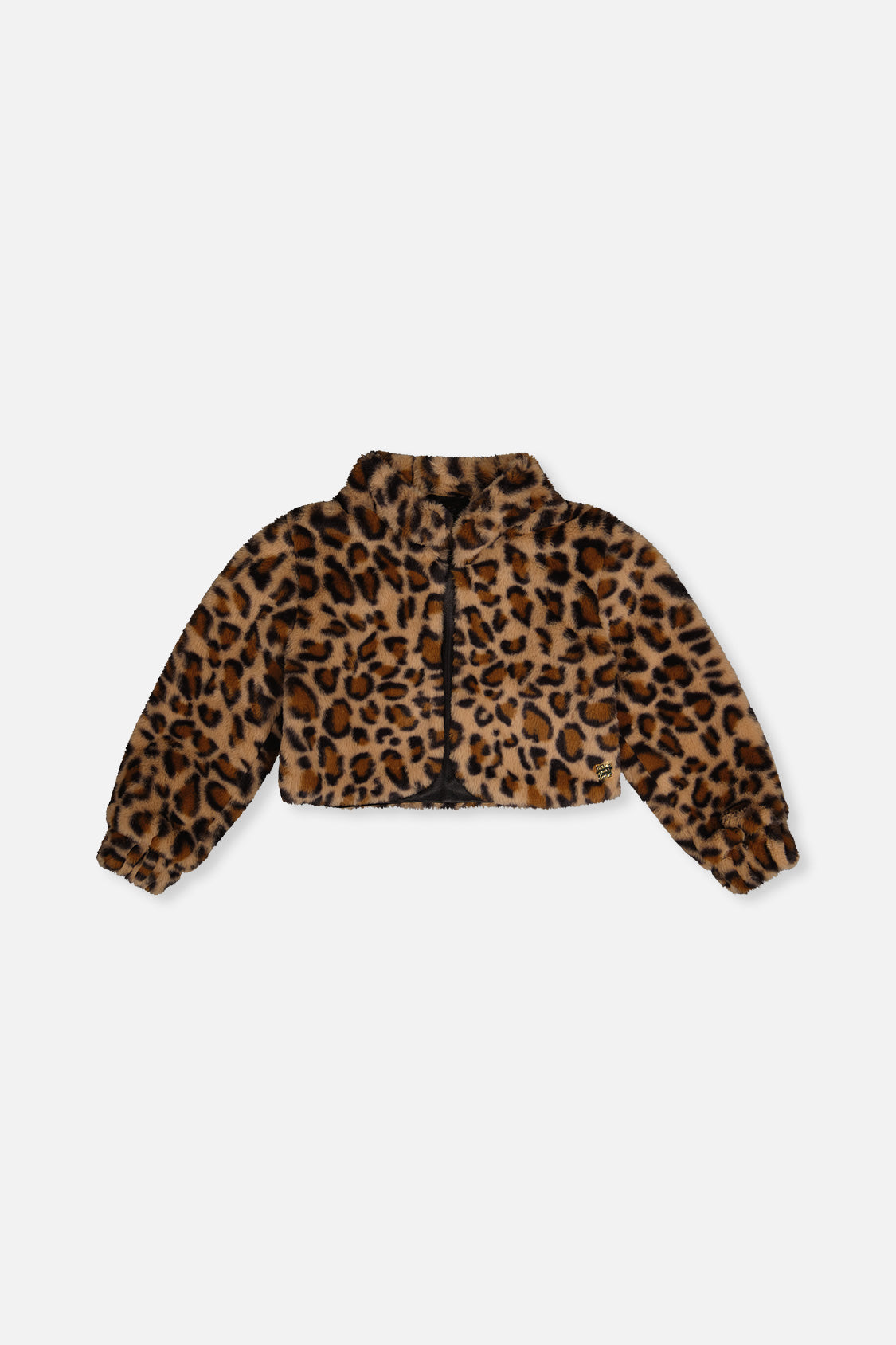 Faux Fur Jacket Brown Leopard Print - Image 7