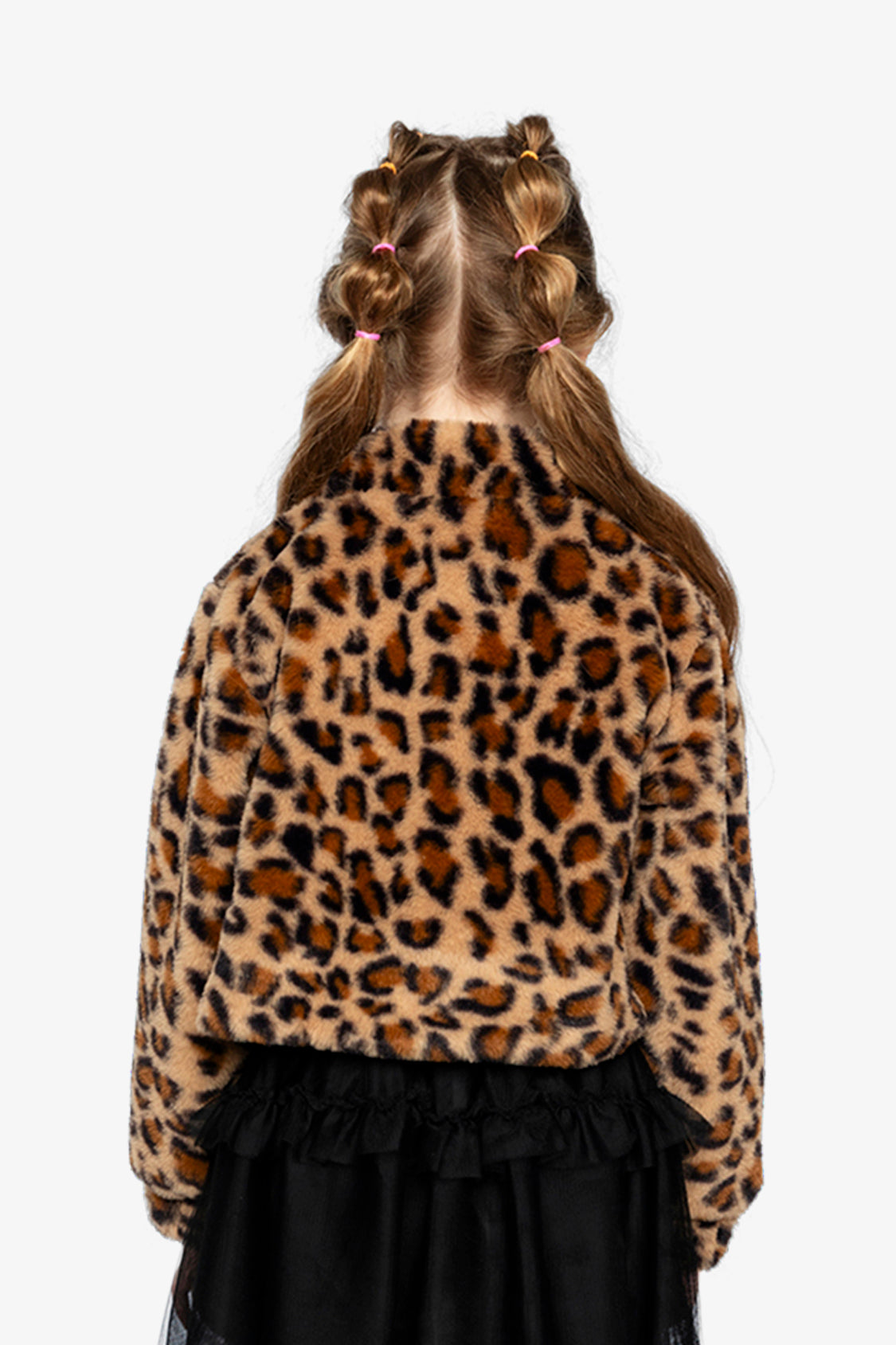 Faux Fur Jacket Brown Leopard Print - Image 5