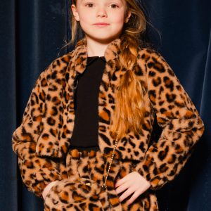 Alternative view of Faux Fur Jacket Brown Leopard Print