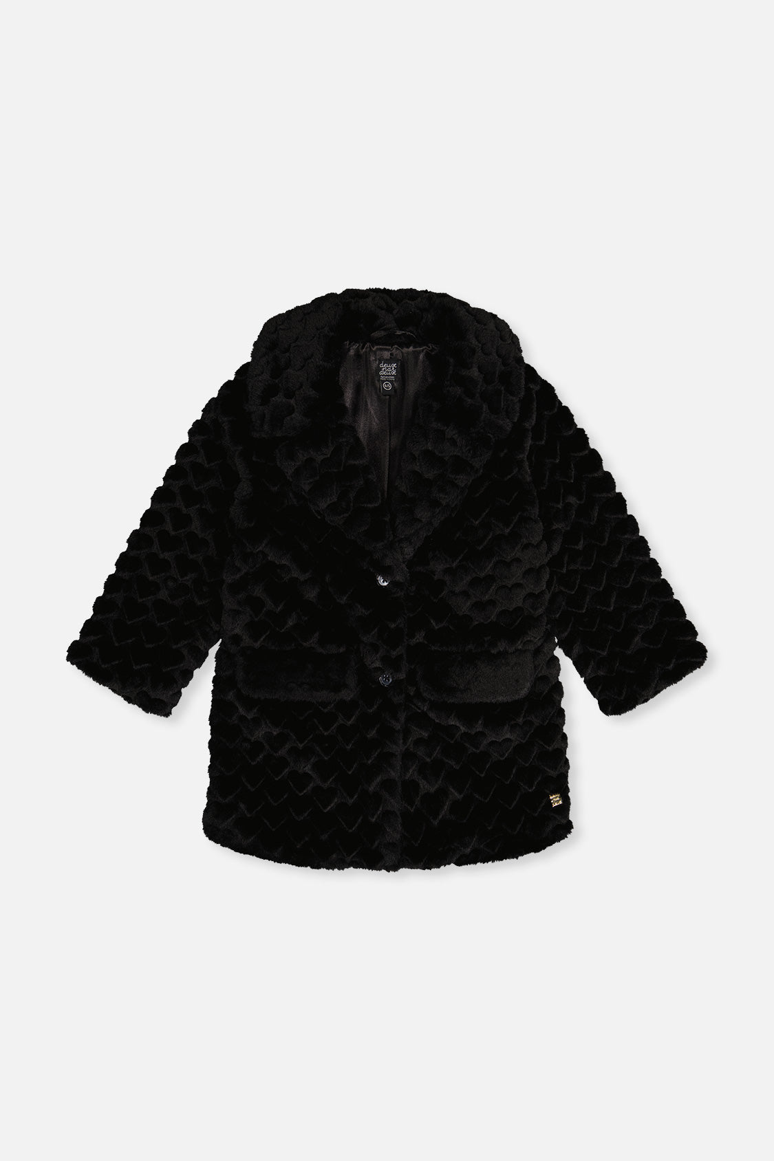 Faux Fur Long Coat Black - Image 8
