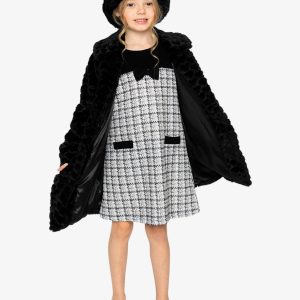Faux Fur Long Coat Black - Image 4