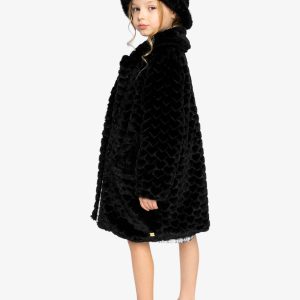 Faux Fur Long Coat Black - Image 5