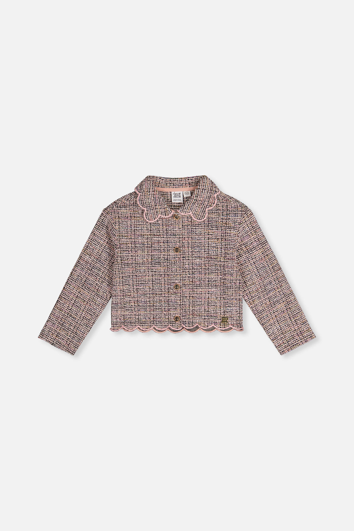 Short Jacket Pink And Black Knit - Image 9