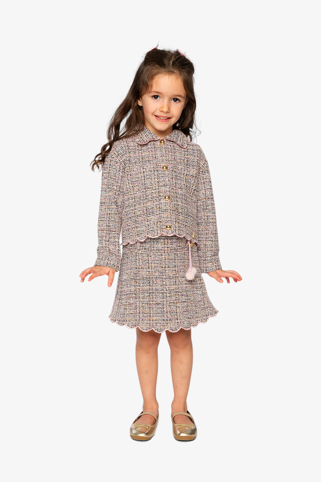Short Jacket Pink And Black Knit - Image 5