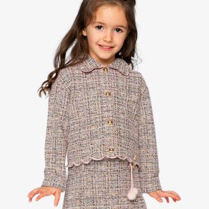 Short Jacket Pink And Black Knit - Image 2