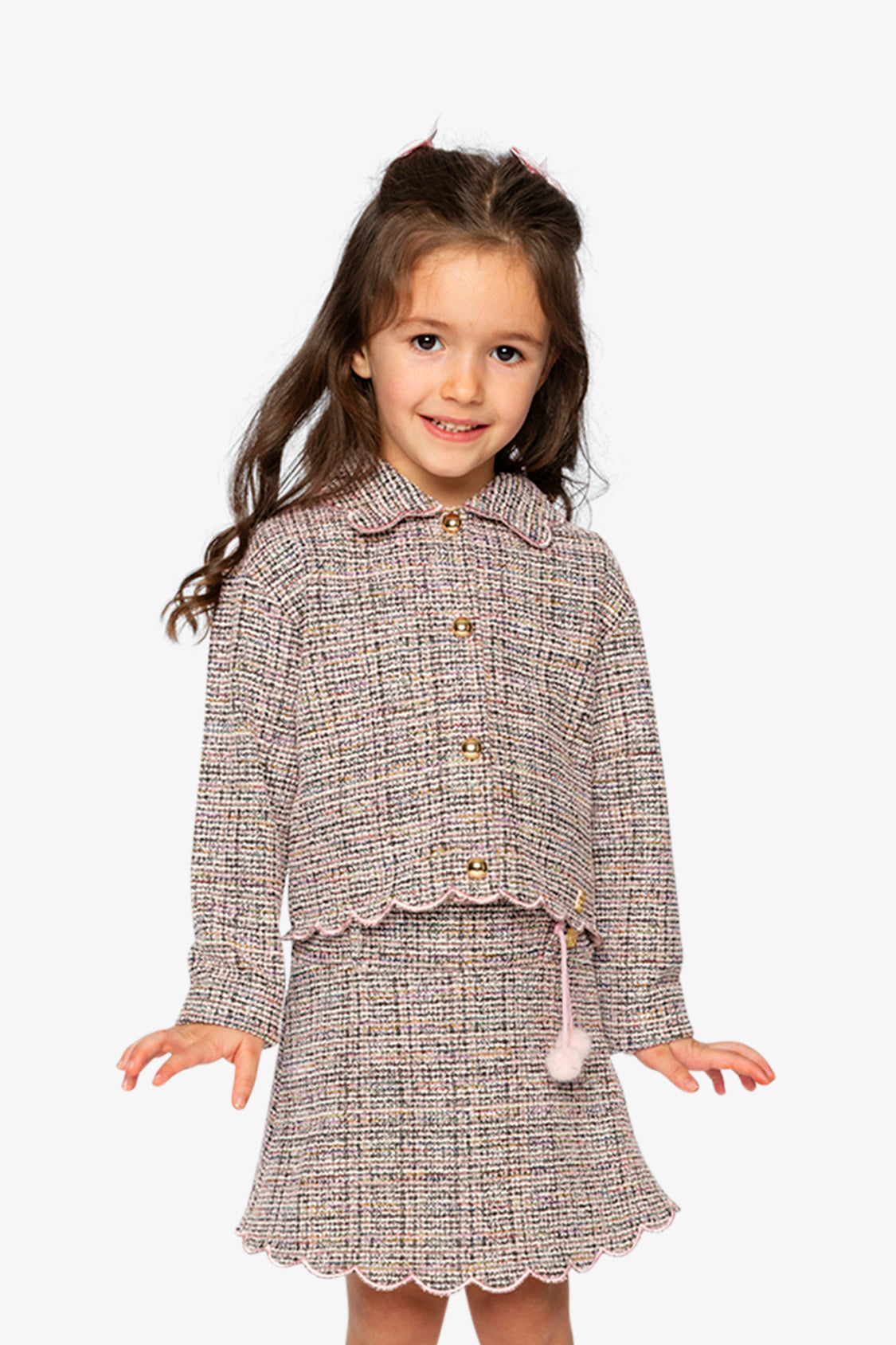 Short Jacket Pink And Black Knit - Image 2