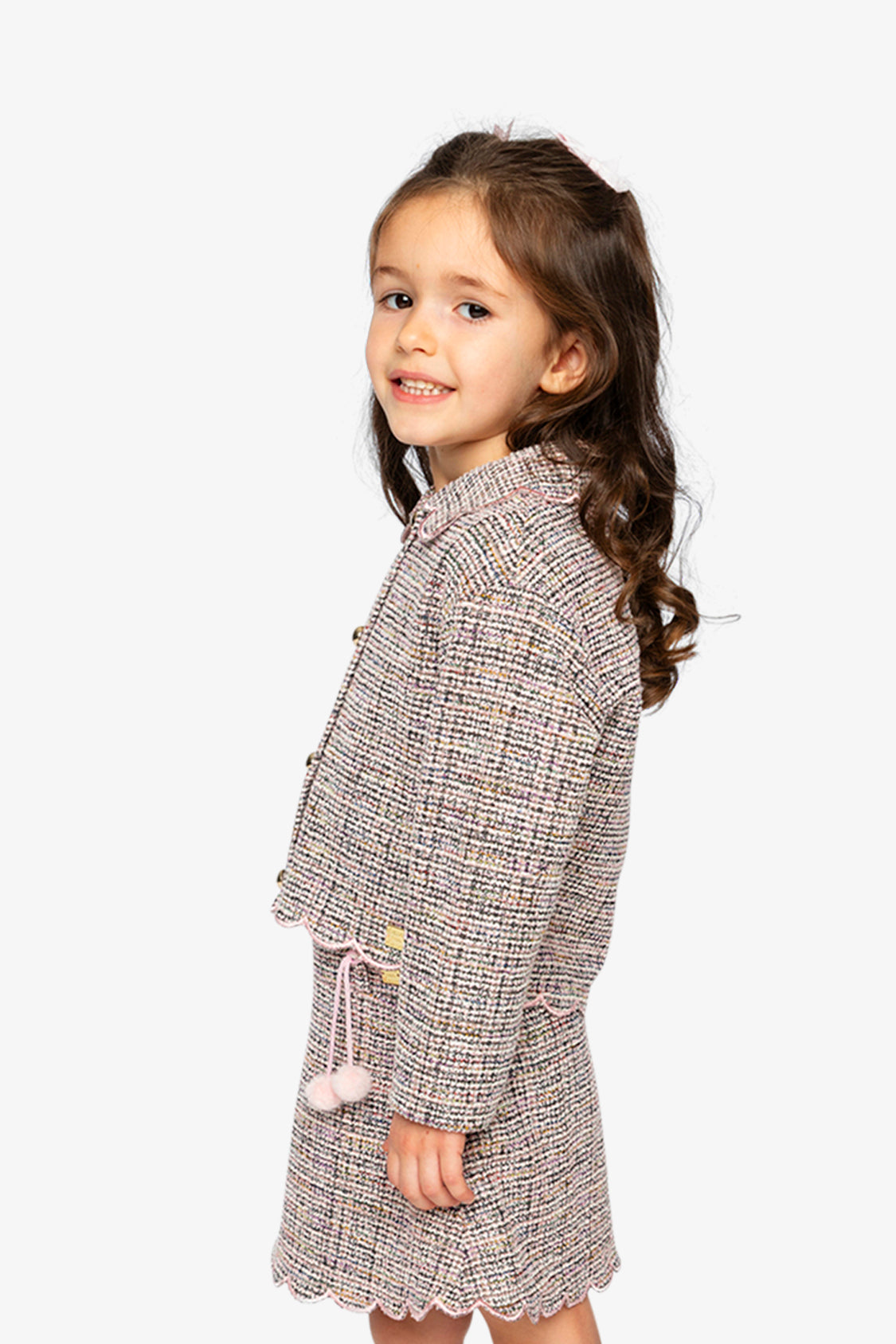 Short Jacket Pink And Black Knit - Image 3