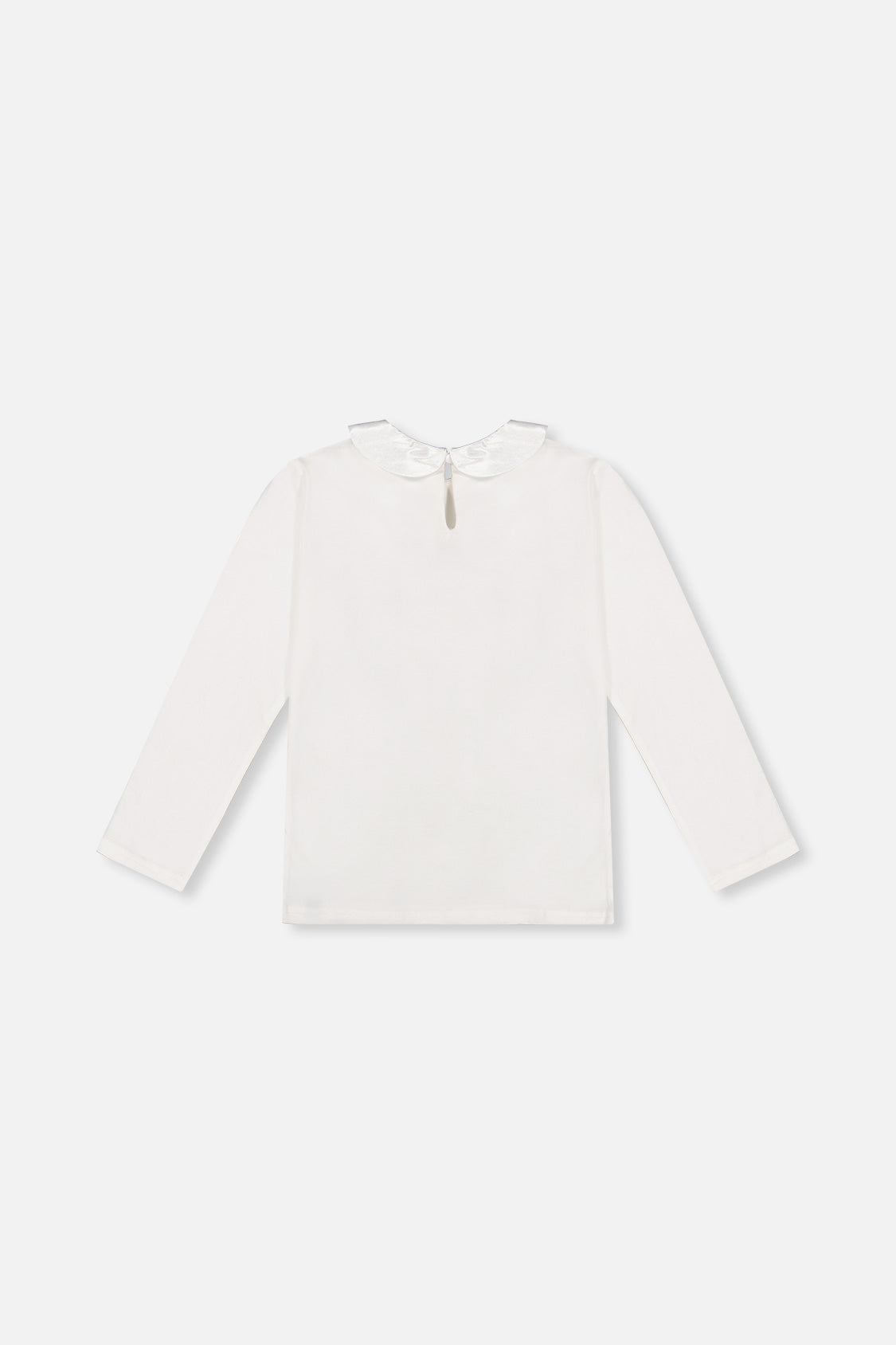 Organic Cotton T-Shirt With Peter Pan Collar Off-White - Image 2