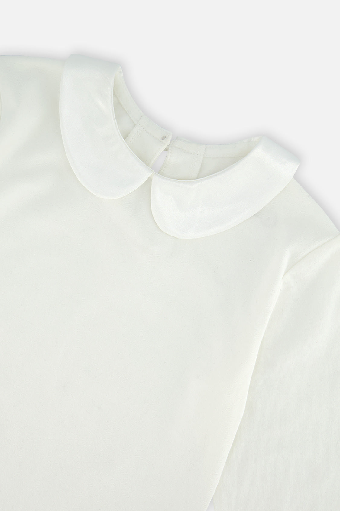 Organic Cotton T-Shirt With Peter Pan Collar Off-White - Image 3