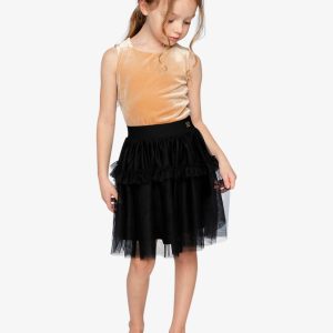 Alternative view of Bi-Material Sleeveless Dress Beige And Black