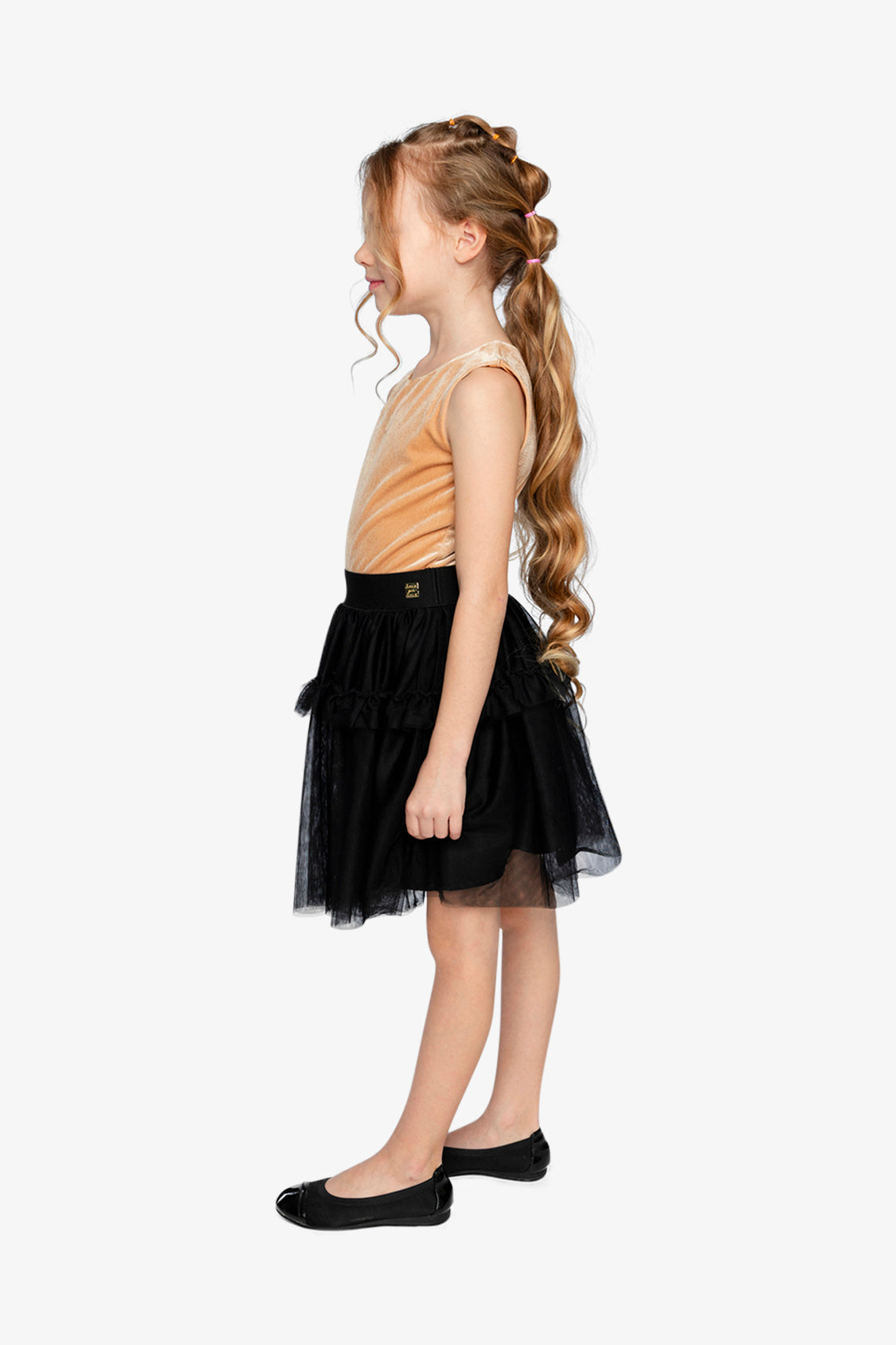 Bi-Material Sleeveless Dress Beige And Black - Image 3