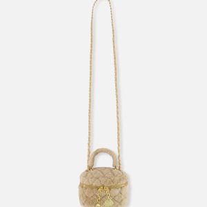 Faux Fur Small Bag Beige - Image 5