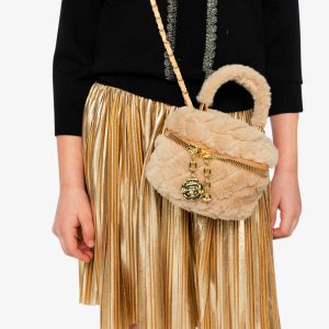 Alternative view of Faux Fur Small Bag Beige