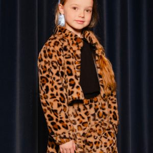 Alternative view of Faux Fur Shoulder Bag Brown Leopard Print