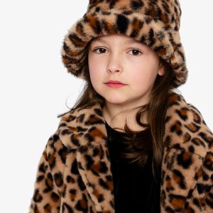 Alternative view of Faux Fur Bucket Hat Brown Leopard Print