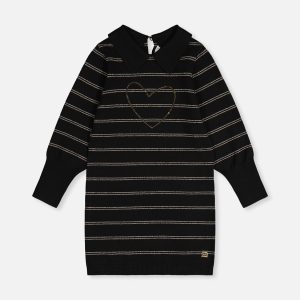 Knitted Dress Black And Gold
