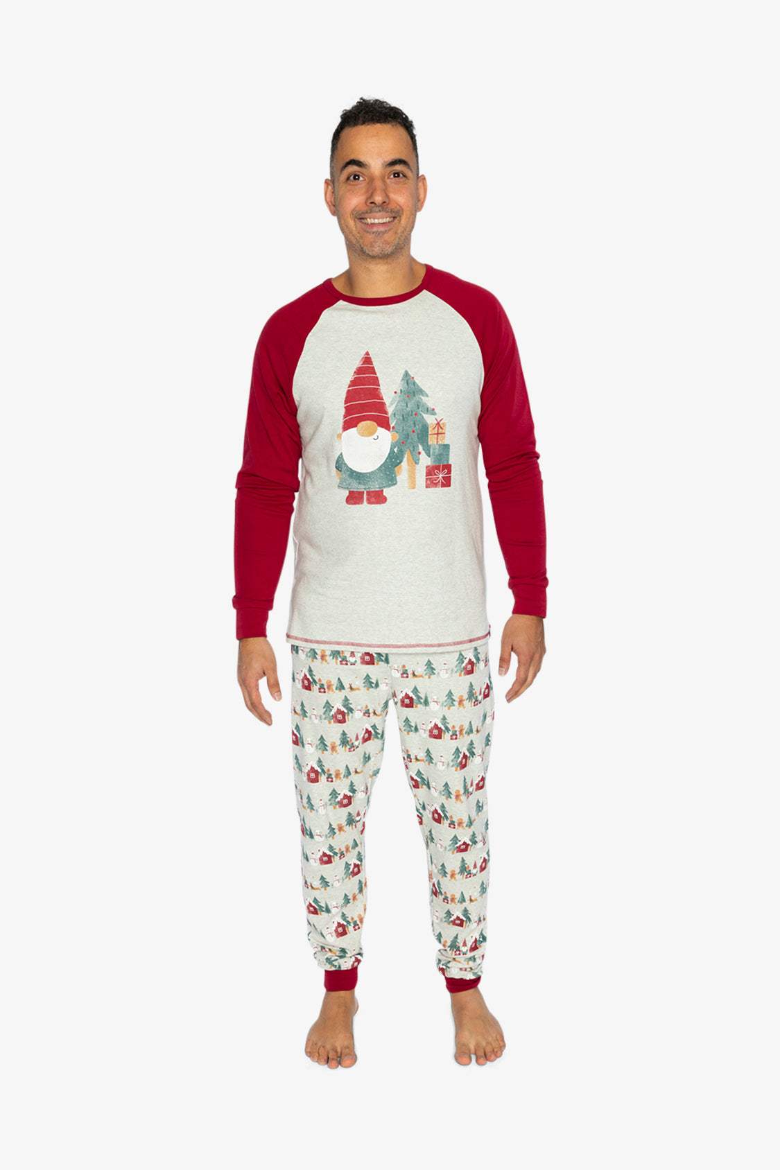 Men Two Piece Christmas Pajama Set Holiday Print - Image 5