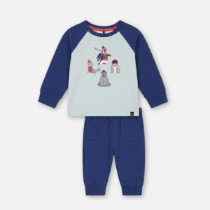 Baby Organic Cotton T-Shirt & Pant Set Very Pale Turquoise