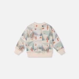Alternative view of Baby Fleece Sweatshirt Beige Ski Print