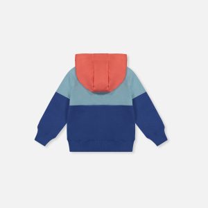 Alternative view of Baby Full Zip Hooded Fleece Jacket Blue, Turquoise And Orange