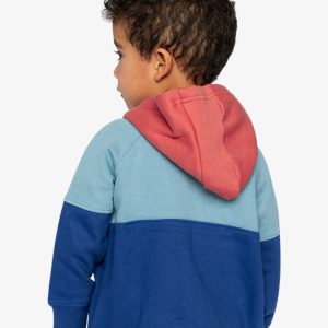 Full Zip Hooded Fleece Jacket Blue, Turquoise And Orange - Image 5