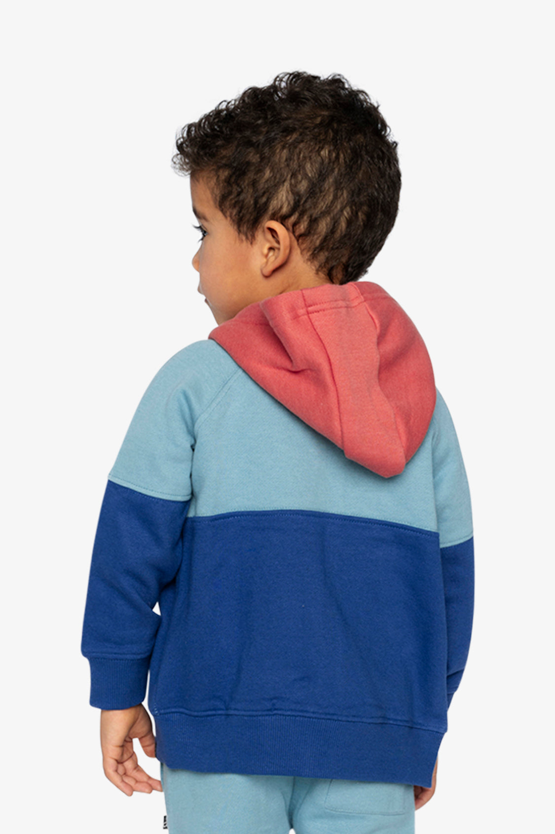 Full Zip Hooded Fleece Jacket Blue, Turquoise And Orange - Image 5