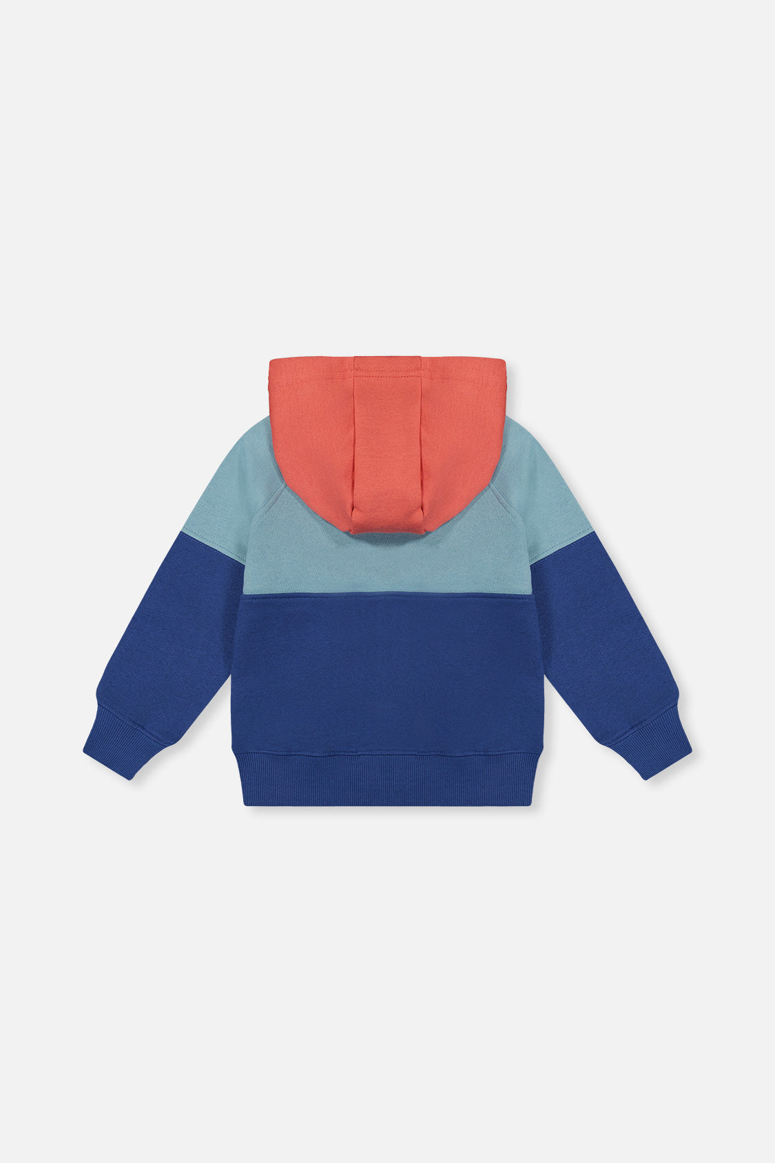 Full Zip Hooded Fleece Jacket Blue, Turquoise And Orange - Image 4