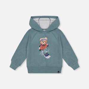 Hoodie With Screenprint Pale Turquoise - Image 12