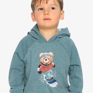 Hoodie With Screenprint Pale Turquoise - Image 3